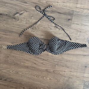 Victoria’s Secret Black and White Geometric Bandeau Bikini Top